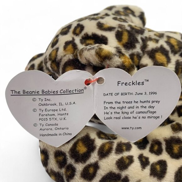 TY Beanie Babies "Freckles" The Leopard 8" Plush Toy Collectible 1996 NWT - Picture 2 of 7